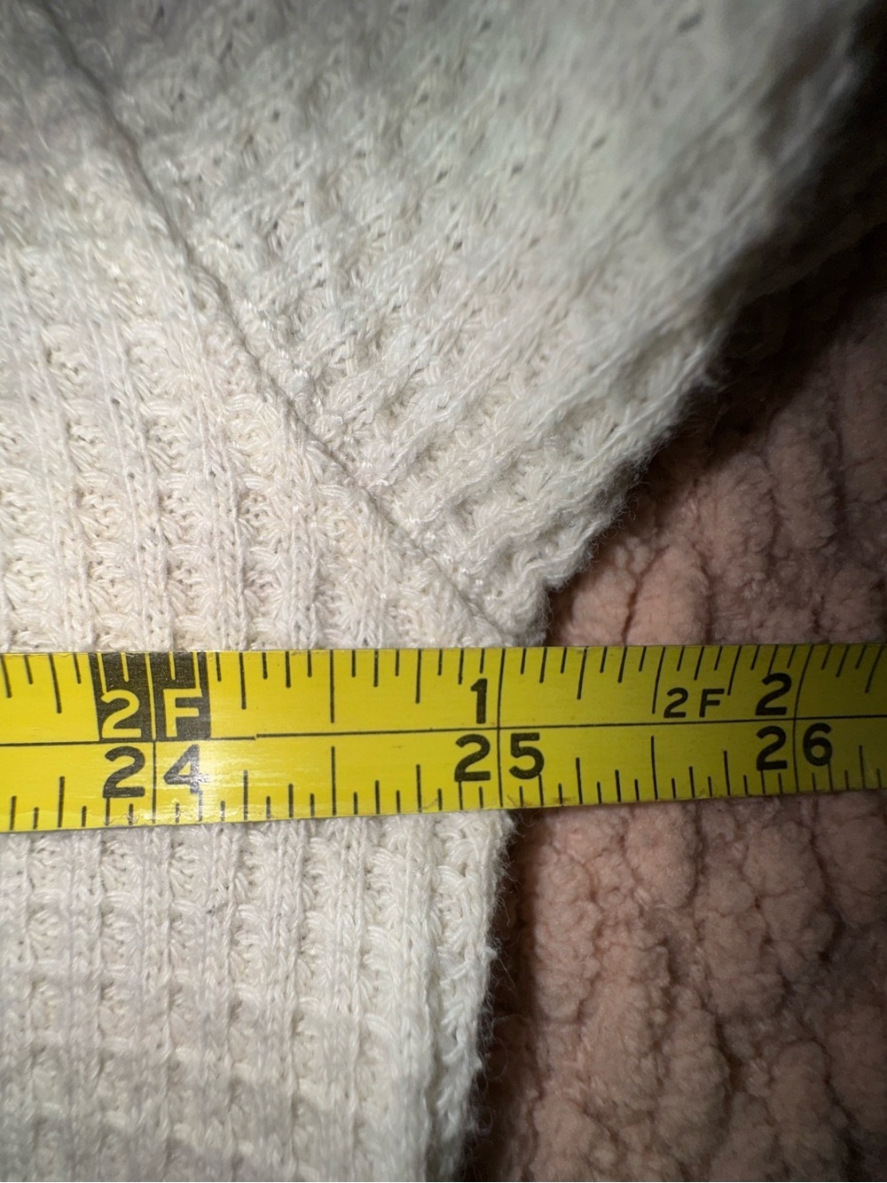 Aerie Waffle Knit Oversized Long Sleeve Tee Women’s Medium Ivory Loose Fit - Picture 4 of 13